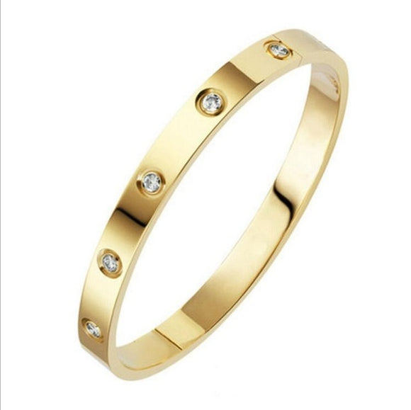 Bracelets & Bangles Open Cuff Design Stainless Steel Crystal